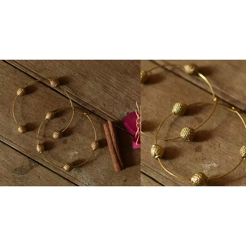 Prabha . प्रभा ❄ Brass Dhokra Round Bali Earring