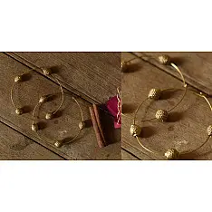 Prabha . प्रभा ❄ Brass Dhokra Round Bali Earring