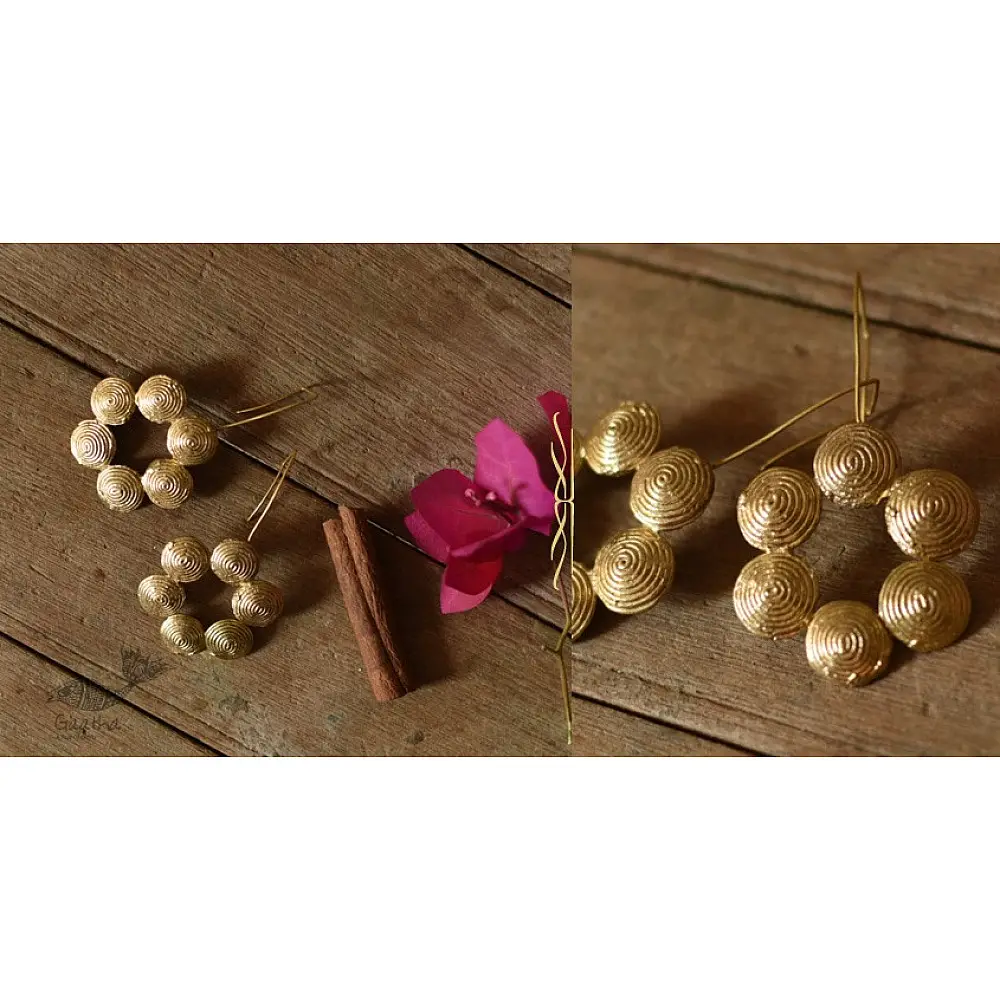 shop handmade Brass Dhokra Square Design earring