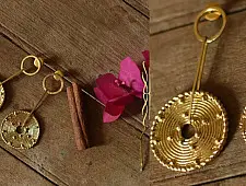 Prabha . प्रभा ❄ Handmade Brass Dhokra Long Earring