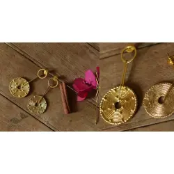 Prabha . प्रभा ❄ Handmade Brass Dhokra Long Earring