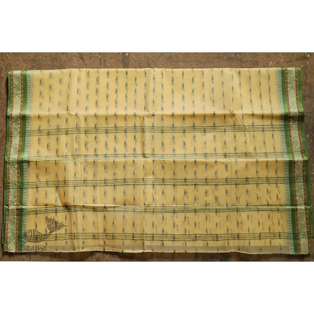 मलय ✽ Handloom Cotton Zari Saree With Buti ✽ 3