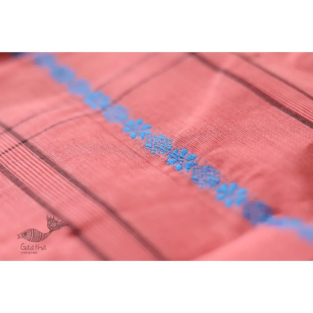 मलय ✽ Handloom Cotton Zari Saree With Buti ✽ 9