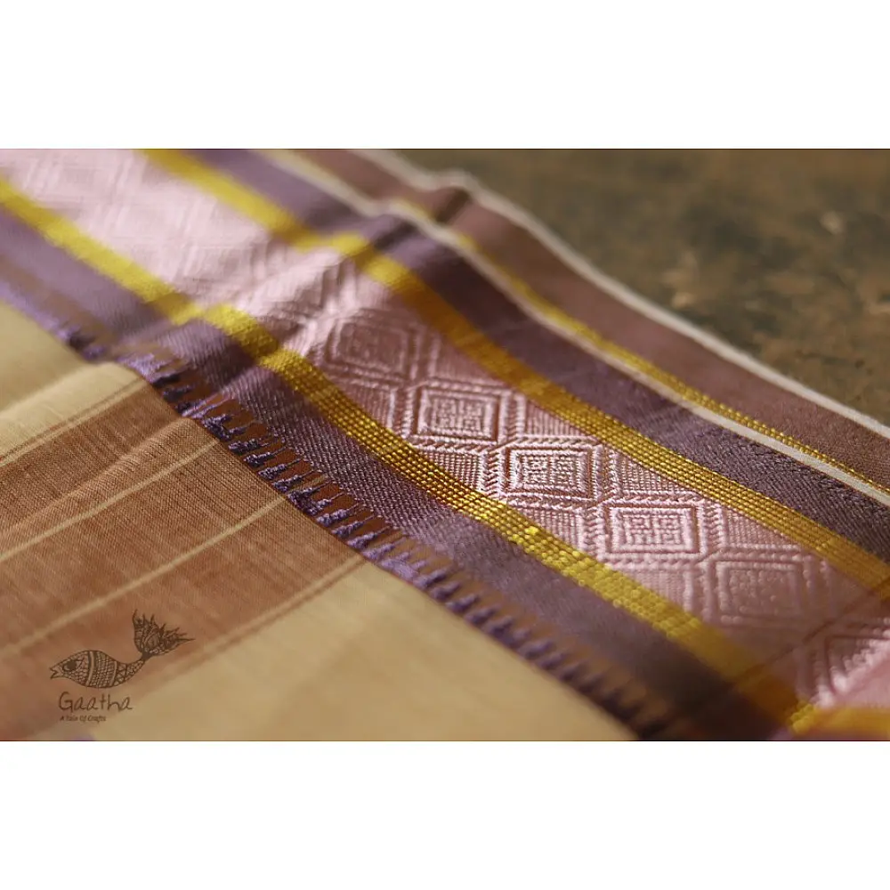 मलय ✽ Handloom Cotton Zari Saree With Buti ✽ 14