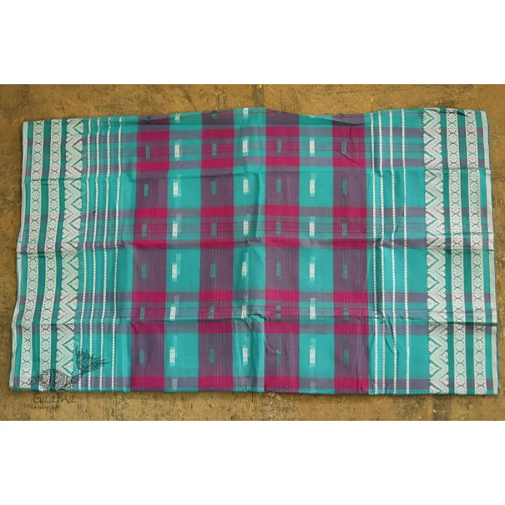 मलय ✽ Handloom Cotton Zari Saree With Buti ✽ 19