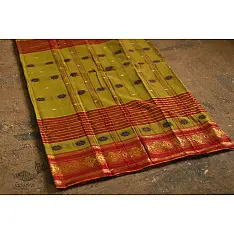 मलय ✽ Handloom Cotton Zari Saree With Buti ✽ 29