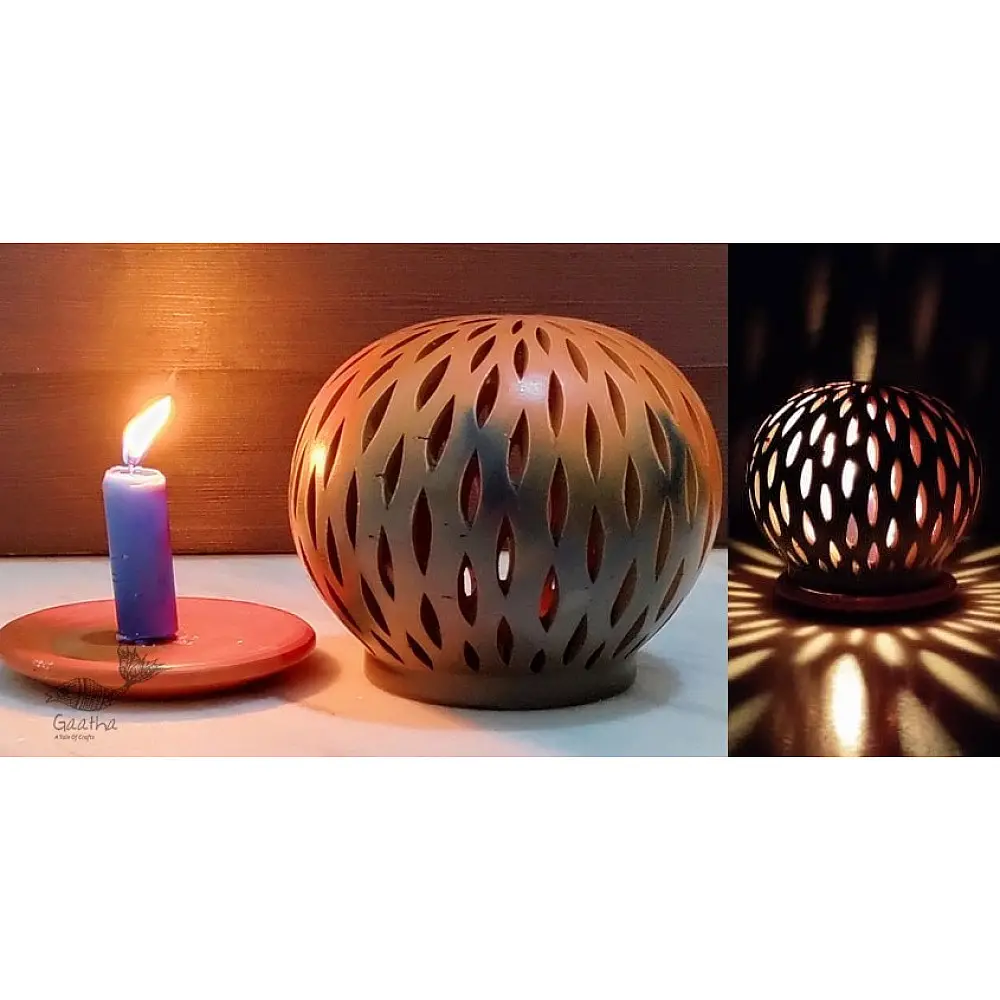 Terracotta Handmade Kitchenware- T Light Holder - Semi Oval 