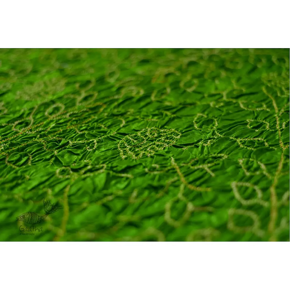 shop online gajji silk bandhni parrot green saree