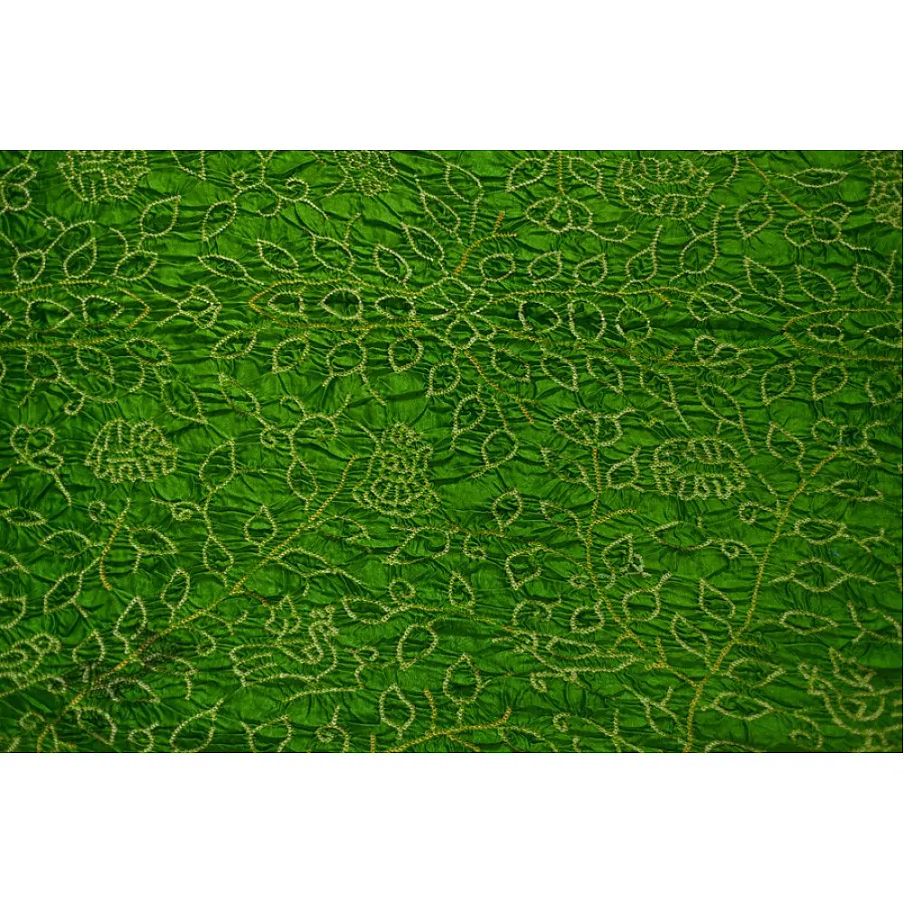 shop online gajji silk bandhni parrot green saree