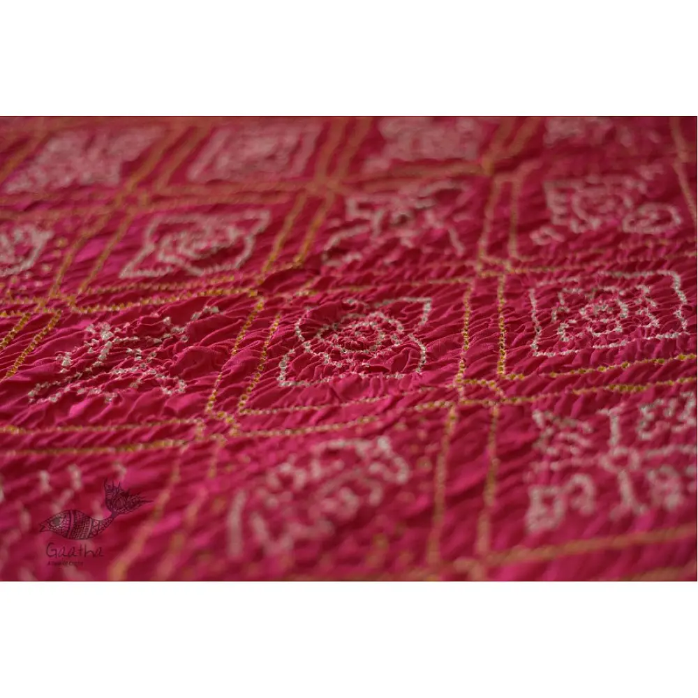 shop online gajji silk bandhni pink saree