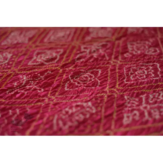 shop online gajji silk bandhni pink saree