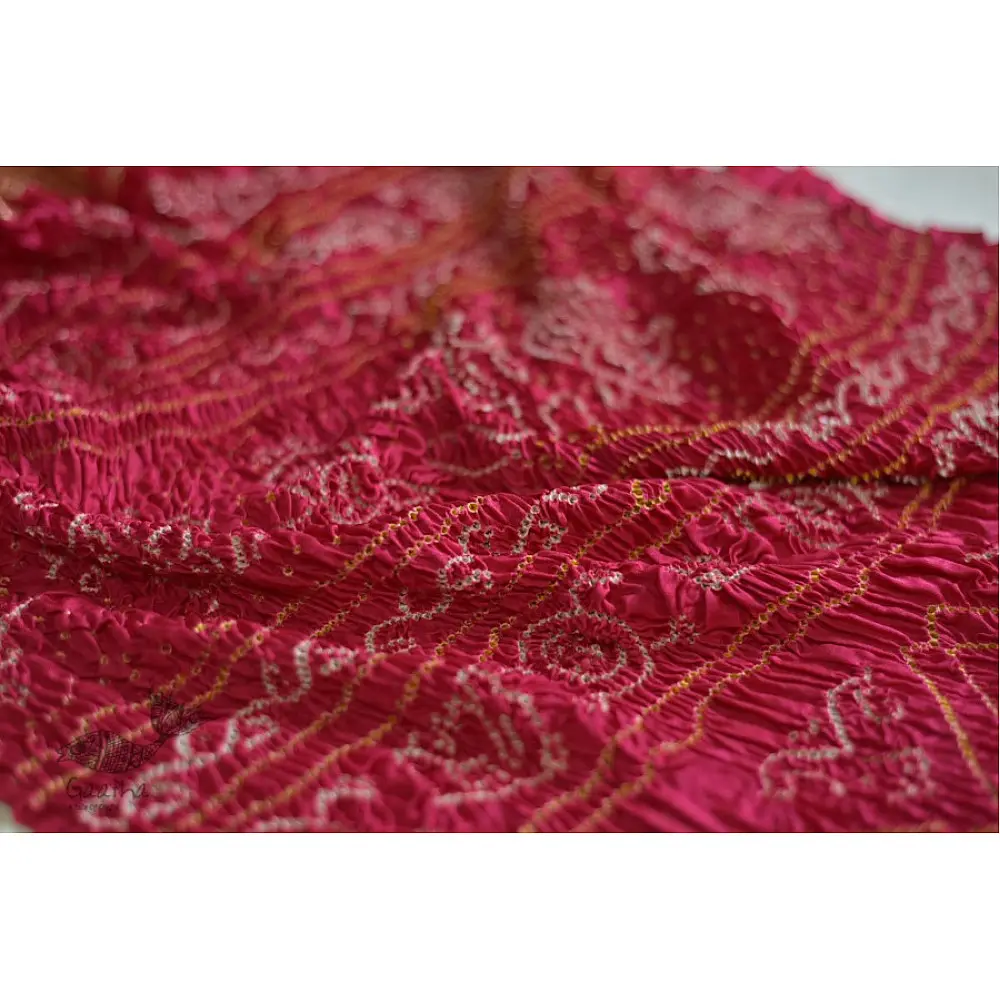 shop online gajji silk bandhni pink saree