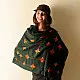 Shop Hand Embroidered Phulkari Soft Wool Shawl - Bottle Green