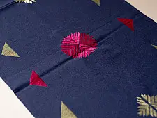 Preet ~ Hand Embroidered Phulkari Table Runner- Blue
