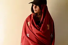 Preet ~ Hand Embroidered Phulkari Cotton Dupatta - Maroon