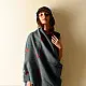 Shop Hand Embroidered Phulkari Woolen Shawl - Grey