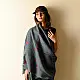 Shop Hand Embroidered Phulkari Woolen Shawl - Grey