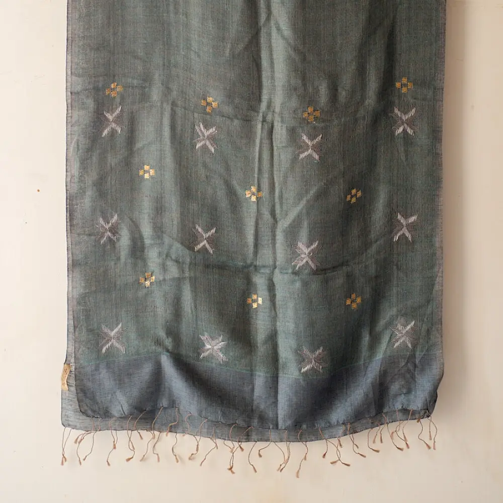 Shop Hand Embroidered Phulkari Silk Stole