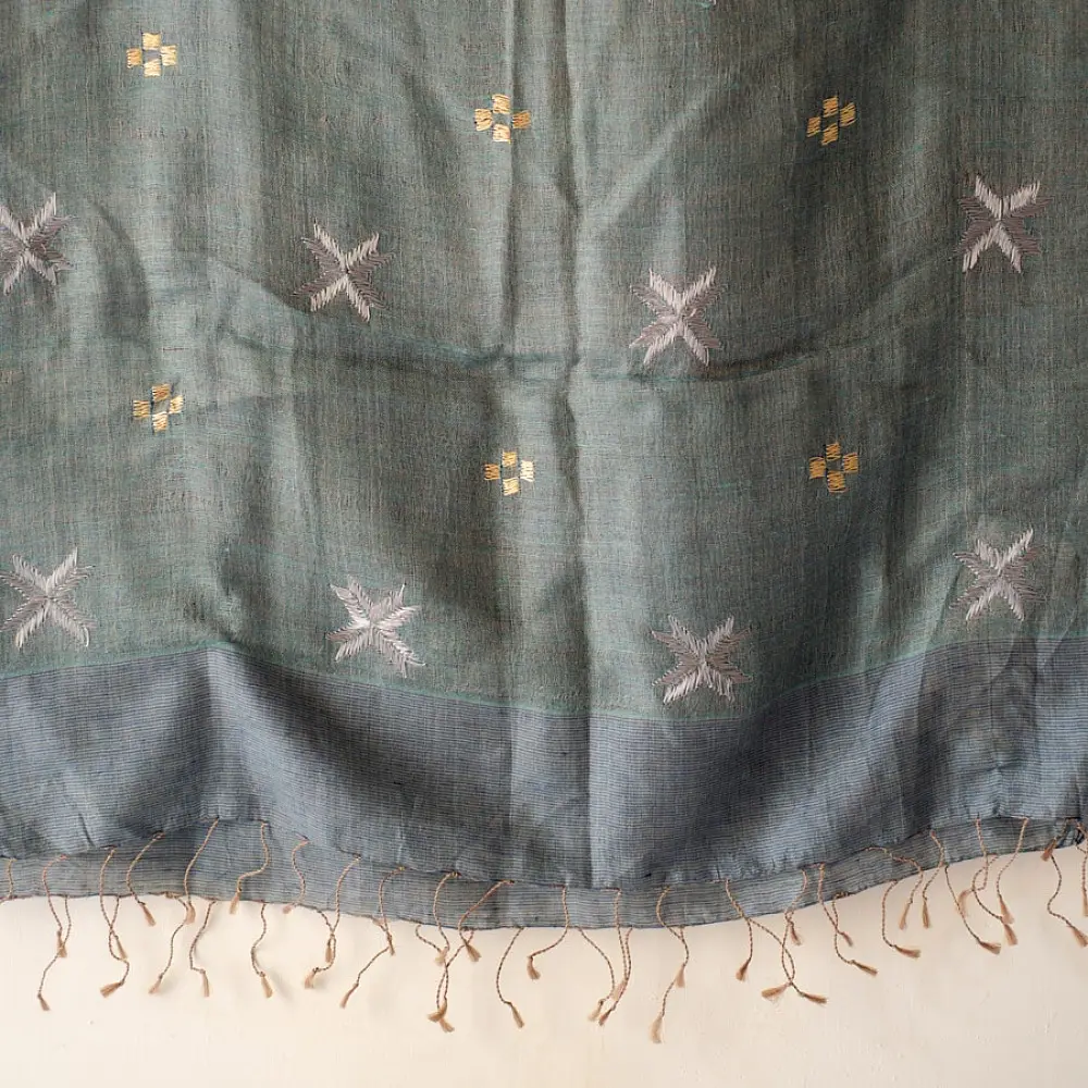 Shop Hand Embroidered Phulkari Silk Stole