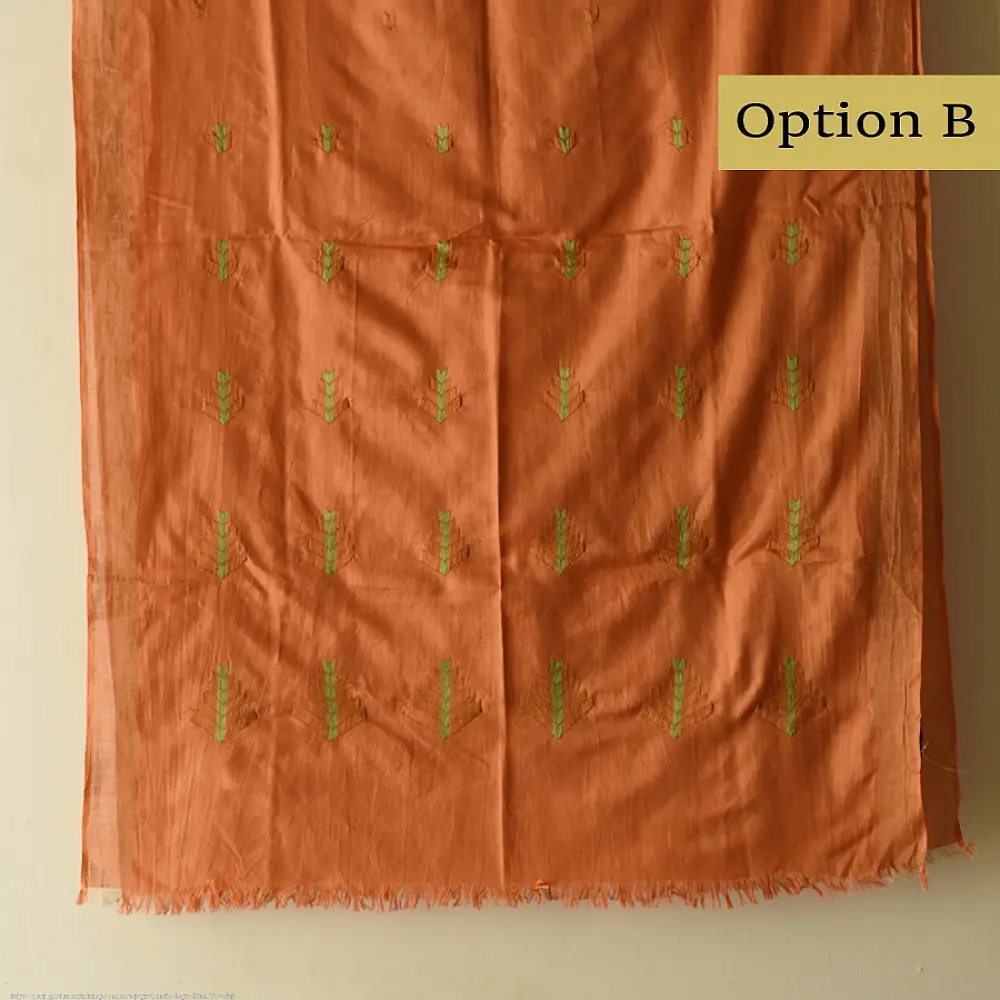 Shop Hand Embroidered Phulkari Silk Stole