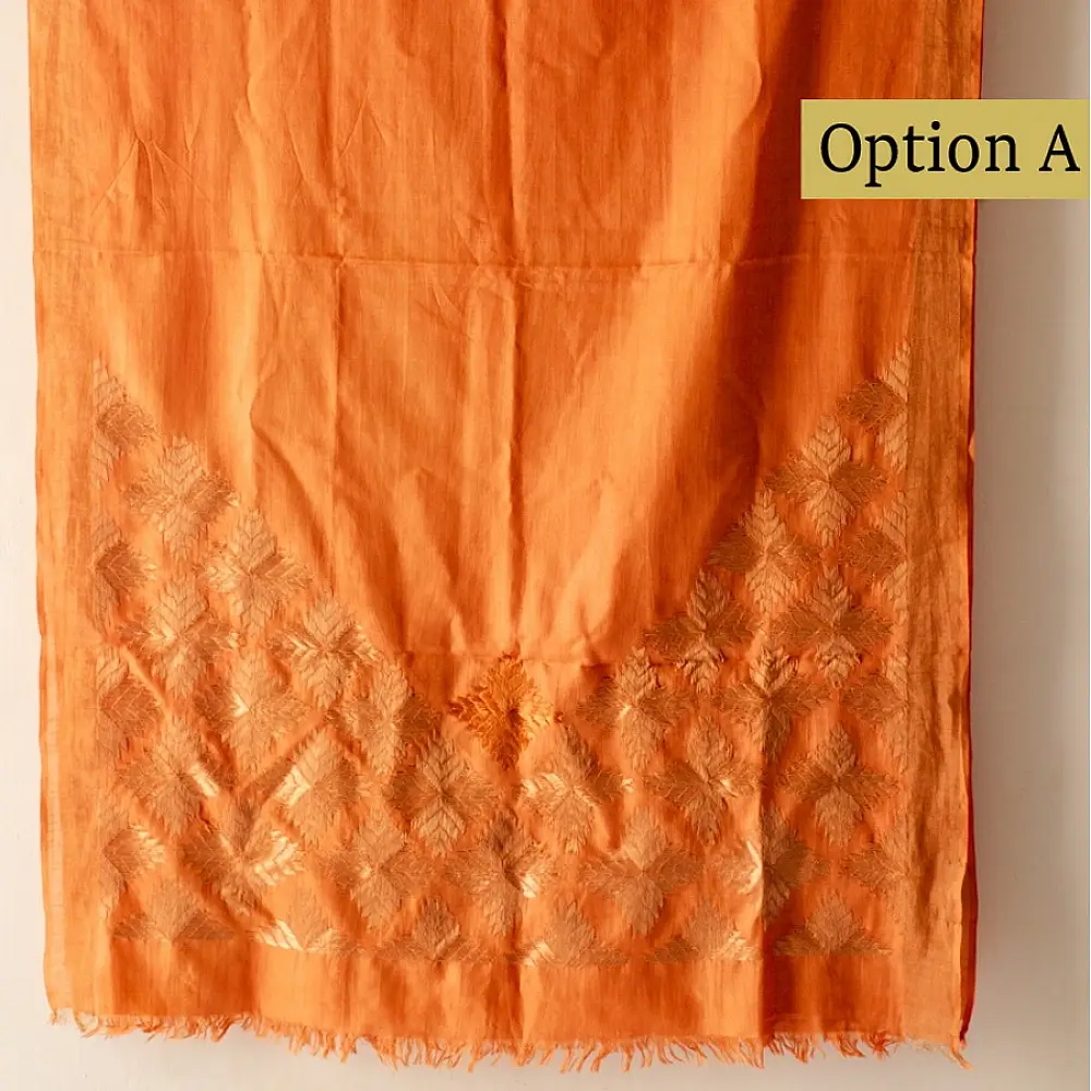 Shop Hand Embroidered Phulkari Silk Stole