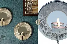 Silver | Wall Sconce With Mirror - Set of 2