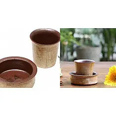 Nakshikathaa | Ceramic Coffee Dabara - Beige