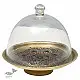 Nakshikathaa ✠ Brass Cake Stand with Glass Cloche ( Three Color Options )