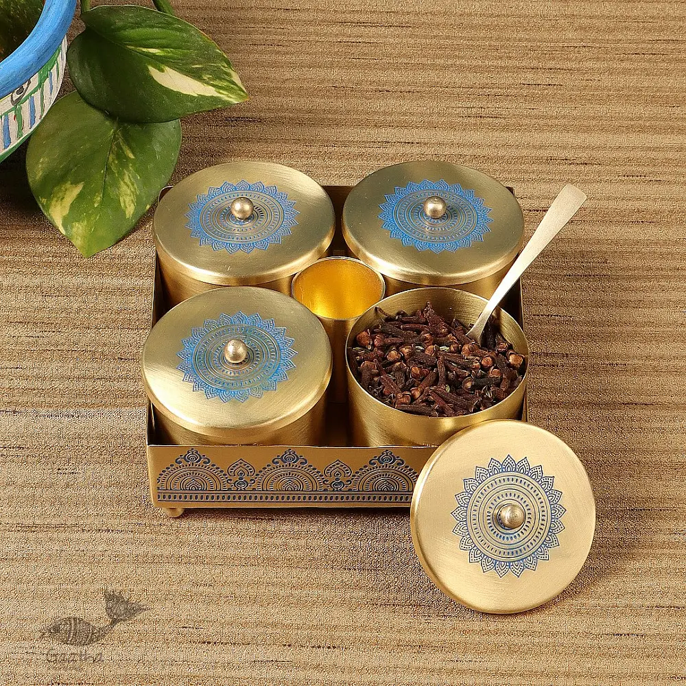 shop online Brass Mukhvas Jars With Holder