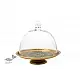 Nakshikathaa ✠ Brass Cake Stand with Glass Cloche ( Three Color Options )