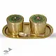 Nakshikathaa ✠ Brass Condiment Jars with Tray & Spoon ( Three Color Options )