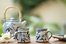 Nakshikathaa ✠ Light Blue Mugs - Set of 2