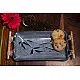 Nakshikathaa ✠ Rectangular Platter with Cane Handle (Light Blue)