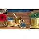 Nakshikathaa ✠ Brass Condiment Jars with Tray & Spoon ( Three Color Options )