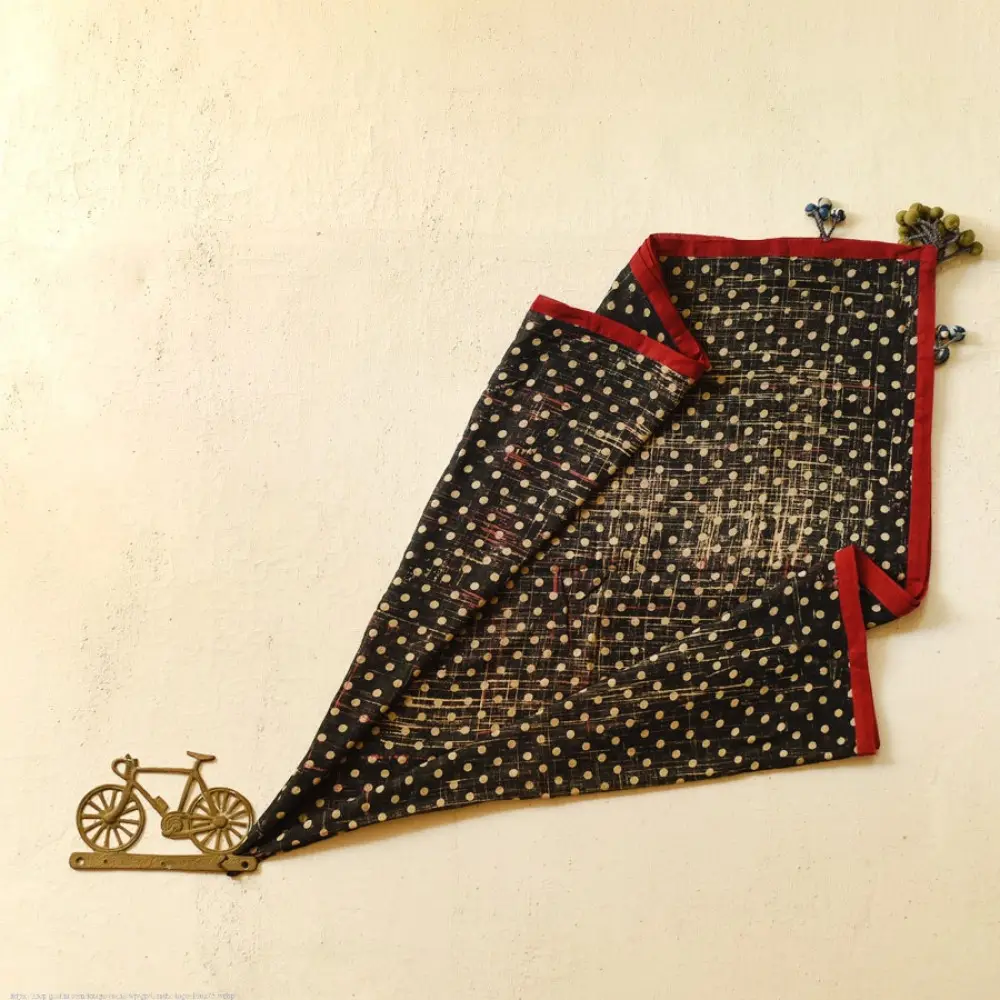 Online Block Printed Pure Cotton Doted Scarf