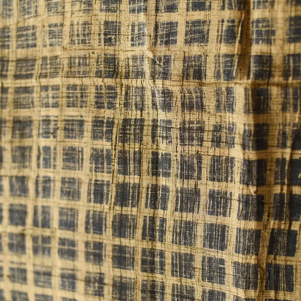 Online Block Printed Pure Cotton Big Checks Scarf