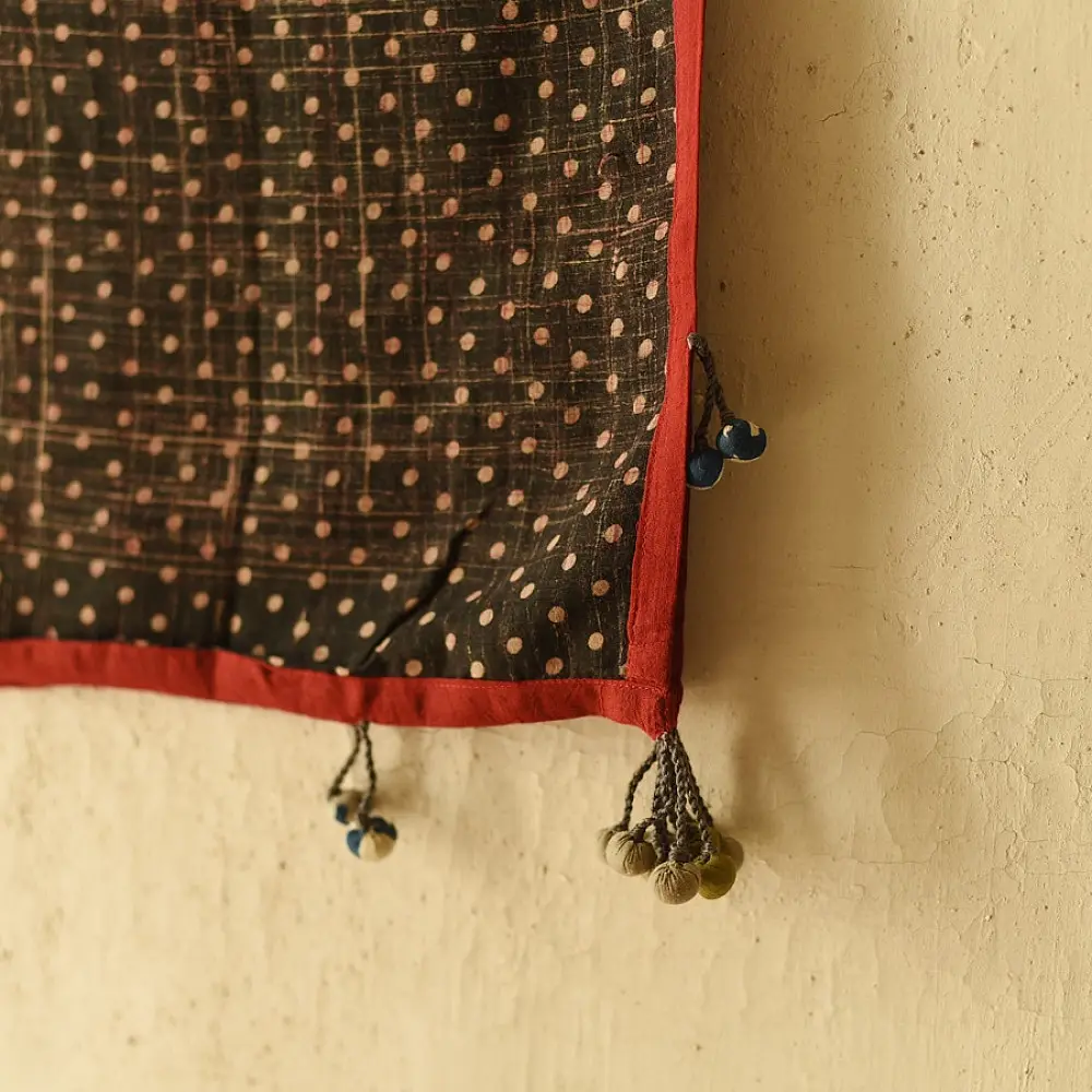 Online Block Printed Pure Cotton Doted Scarf