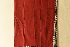 Sair . सैर ~ Block Printed Cotton - Red Scarf 