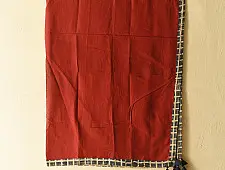 Sair . सैर ~ Block Printed Cotton - Red Scarf 