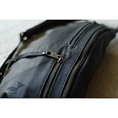 The Blue Lotus | Leather Waist Purse - Black
