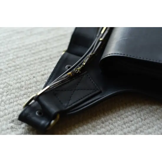 shop Leather Waist Purse in Black Color