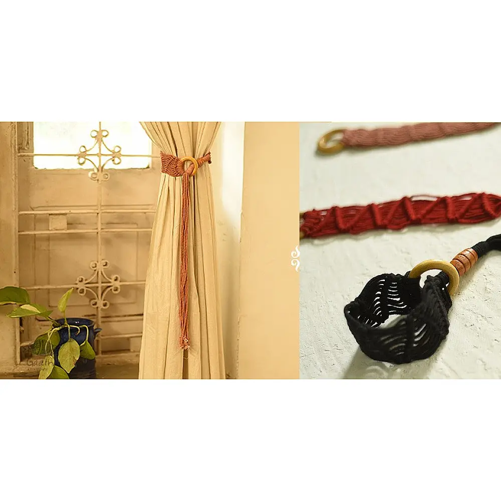 Meander Hand-Knotted Curtain Tie-back (Set of 2)
