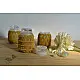 Hand knotted Candle Jar - Mustard Yellow