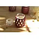Hand knotted Candle Jar - Crimson Red