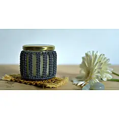 Once & Again | Hand-Knotted Candle Jar with Coaster ~ 21A