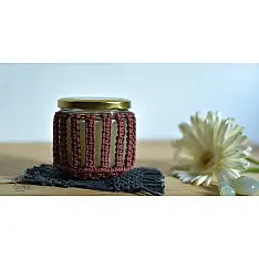 Once & Again ▣ Hand-Knotted Candle Jar with Coaster ▣ 20