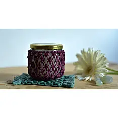 Once & Again ▣ Hand-Knotted Candle Jar with Coaster ▣ 22