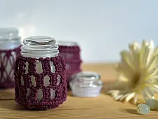 Once & Again  ▣ Hand-Knotted Candle Jar ▣ Burgundy (Three Design Options) 