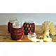 Hand knotted Candle Jar - Crimson Red