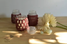 Once & Again ▣ Hand-Knotted Candle Jar ▣ Crimson Red (Three Design Options) 